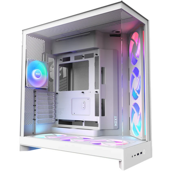 Корпус NZXT H9 Flow RGB+ (CM-H92FW-P1) без БП (2025), Midi-Tower, TG, 6x140mm + 1x120mm RGB, 2xUSB-A 3.2 1xUSB-C E-ATX, ATX, mITX White   Корпус NZXT H9 Flow RGB+ (CM-H92FW-P1) без БП (2025), Midi-Tower, TG, 6x140mm + 1x120mm RGB, 2xUSB-A 3.2 1xUSB-C E-ATX, ATX, mITX White