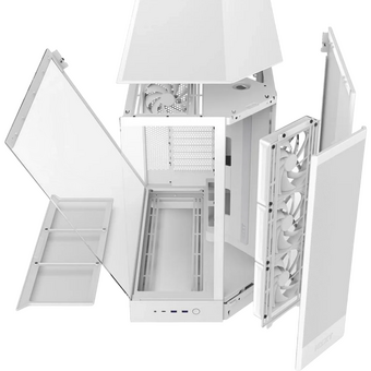 Корпус NZXT H9 Flow RGB+ (CM-H92FW-P1) без БП (2025), Midi-Tower, TG, 6x140mm + 1x120mm RGB, 2xUSB-A 3.2 1xUSB-C E-ATX, ATX, mITX White   Корпус NZXT H9 Flow RGB+ (CM-H92FW-P1) без БП (2025), Midi-Tower, TG, 6x140mm + 1x120mm RGB, 2xUSB-A 3.2 1xUSB-C E-ATX, ATX, mITX White