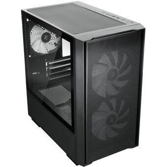  Корпус XASTRA A400M 3ARGB-C6 Black (A400M-2FC14A-1FC12A-C6) mATX/ Mesh/ Screwless TG+Mesh/2x140mm + 1x120mm FC ARGB PWM fans/Argb+PWM HUB 6port 