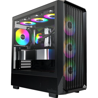  Корпус Montech X5 черный без БП ATX 4x120mm 1xUSB2.0 1xUSB3.0 audio bott PSU 