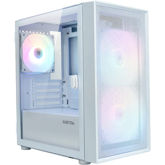  Корпус XASTRA A305M 3FRGB White (A305M-2FC14F-1FC12F-D-WH) mATX/Mesh/ tempered glass / 2x140mm + 1x120mm FRGB fans/ Door 