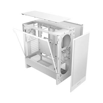  Корпус NZXT H5 Flow (2024) (CC-H52FW-01), без БП Midi-Tower, TG, 2x120mm, 1xUSB-A 3.2 + E-ATX, ATX, mITX White 