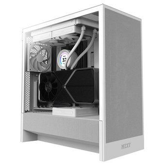  Корпус NZXT H5 Flow (2024) (CC-H52FW-01), без БП Midi-Tower, TG, 2x120mm, 1xUSB-A 3.2 + E-ATX, ATX, mITX White 