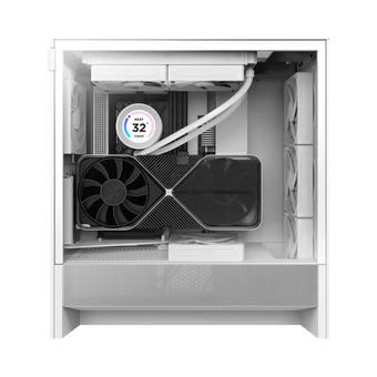  Корпус NZXT H5 Flow (2024) (CC-H52FW-01), без БП Midi-Tower, TG, 2x120mm, 1xUSB-A 3.2 + E-ATX, ATX, mITX White 