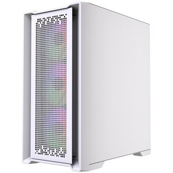  Корпус Powercase ByteFlow Micro White LE (CAMBFW-A4-LE), Tempered Glass, 4х 120mm ARGB PWM fans, белый, mATX 