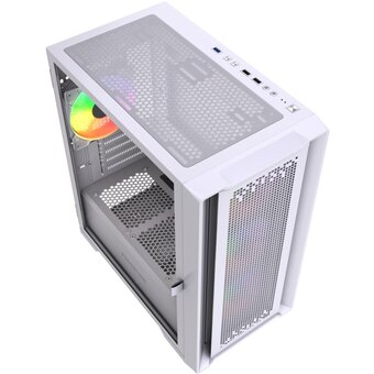  Корпус Powercase ByteFlow Micro White LE (CAMBFW-A4-LE), Tempered Glass, 4х 120mm ARGB PWM fans, белый, mATX 
