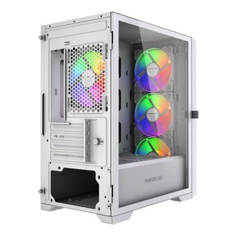  Корпус Powercase ByteFlow Micro White LE (CAMBFW-A4-LE), Tempered Glass, 4х 120mm ARGB PWM fans, белый, mATX 