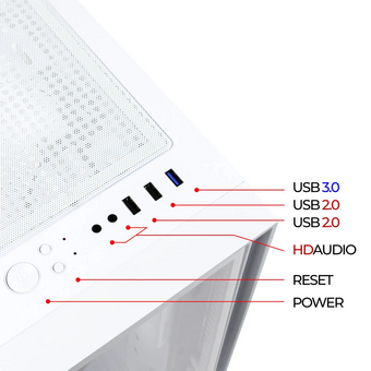  Корпус Ginzzu CL520 White mATX 