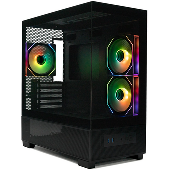  Корпус XASTRA Q500M 3ARGB-C10 Black (Q500M-3FM12A-C10) mATX/Aquarium/Screewless/ 3x120mm ARGB PWM FM fans/Argb+PWM HUB 10port 