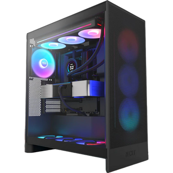 Корпус NZXT H7 Flow RGB (CM-H72FB-R1) без БП Midi-Tower, TG, 3x120mm 2xUSB-A 3.2 + 1xUSB-C E-ATX, ATX, mITX Black   Корпус NZXT H7 Flow RGB (CM-H72FB-R1) без БП Midi-Tower, TG, 3x120mm 2xUSB-A 3.2 + 1xUSB-C E-ATX, ATX, mITX Black