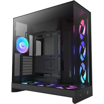 Корпус NZXT H9 Flow RGB+ (CM-H92FB-P1) без БП (2025), Midi-Tower, TG, 6x140mm + 1x120mm RGB, 2xUSB-A 3.2 1xUSB-C E-ATX, ATX, mITX Black   Корпус NZXT H9 Flow RGB+ (CM-H92FB-P1) без БП (2025), Midi-Tower, TG, 6x140mm + 1x120mm RGB, 2xUSB-A 3.2 1xUSB-C E-ATX, ATX, mITX Black