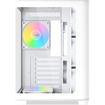  Корпус SAMA V60 White (V60-WHADA7X1-GL) без БП, Midi-Tower, TG, 7x120mm ARGB, 2xUSB 3.0 + 1xUSB 3.1 Type-C, ATX, mITX 