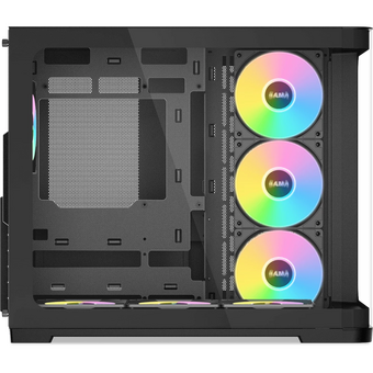  Корпус SAMA V60 Black (V60-BKADA7X1-GL) без БП, Midi-Tower, TG, 7x120mm ARGB, 2xUSB 3.0 + 1xUSB 3.1 Type-C, ATX, mITX 