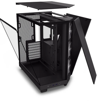 Корпус NZXT H6 Flow RGB (CC-H61FB-R1) без БП (2023), Midi-Tower, TG, 3x120mm 2xUSB-A 3.2 + 1xUSB-C ATX, mITX Black   Корпус NZXT H6 Flow RGB (CC-H61FB-R1) без БП (2023), Midi-Tower, TG, 3x120mm 2xUSB-A 3.2 + 1xUSB-C ATX, mITX Black