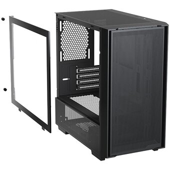  Корпус XASTRA A400M 0F Black (A400M-0F) mATX/Mesh/Screwless TG+Mesh/ no fans 