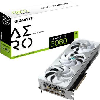 Видеокарта Gigabyte Nvidia GeForce RTX 5080 Aero OC 16ГБ (GV-N5080AERO OC-16GD 1.0), GDDR7, Ret 