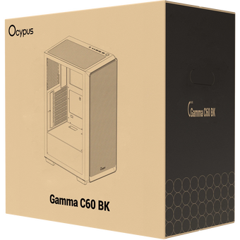  Корпус Ocypus Gamma C60 BK (Gamma-C60-B-KG000XX-GL) ATX / win / black / no PSU / Tempered Glass 