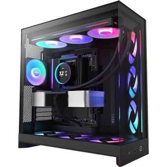 Корпус NZXT H9 Flow RGB+ (CM-H92FB-P1) без БП (2025), Midi-Tower, TG, 6x140mm + 1x120mm RGB, 2xUSB-A 3.2 1xUSB-C E-ATX, ATX, mITX Black   Корпус NZXT H9 Flow RGB+ (CM-H92FB-P1) без БП (2025), Midi-Tower, TG, 6x140mm + 1x120mm RGB, 2xUSB-A 3.2 1xUSB-C E-ATX, ATX, mITX Black