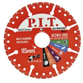  Диск алмазный P.I.T. ACTW11-0115 сегментный по металлу 115x22,2x2,2 мм 