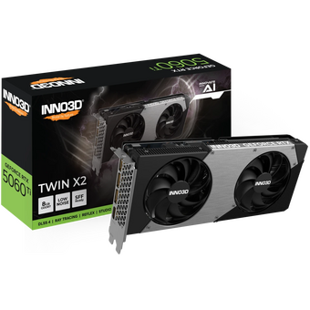  Видеокарта INNO3D RTX 5060 Ti Twin X2 (N506T2-08D7-193075N)/RTX5060Ti, HDMI, DP*3, 8G,D7 