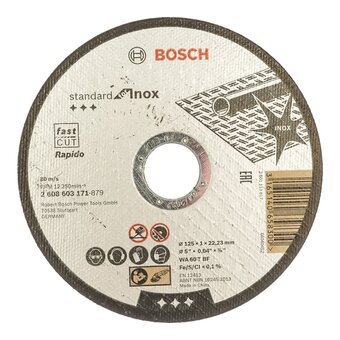 Диск абразивный BOSCH 2608603171 по металлу отрезной 125х22х1мм по нержавейке Inox 
