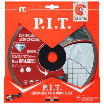  Диск алмазный P.I.T. ACTW03-C230A отрезной (сплошной) 230x25,4/22,4x1,8 мм 