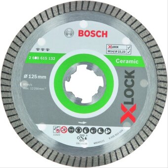  Алмазный диск Bosch (2608615132) Best For Ceramic Extraclean D125 22,23 1,4 7мм X-LOCK 