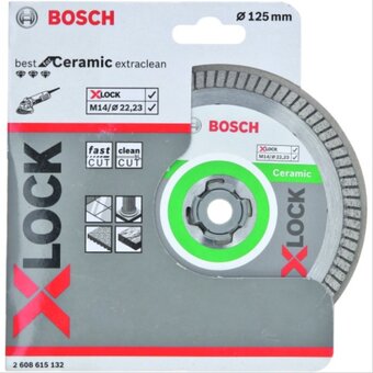  Алмазный диск Bosch (2608615132) Best For Ceramic Extraclean D125 22,23 1,4 7мм X-LOCK 