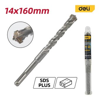  Бур по бетону Deli DH-YCZ16014-E1 Х-тип SDS Plus 14*160мм 