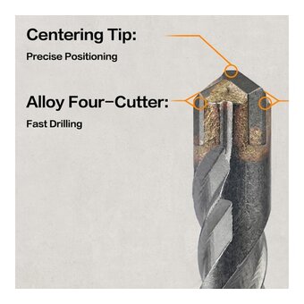  Бур по бетону Deli DH-YCZ16014-E1 Х-тип SDS Plus 14*160мм 