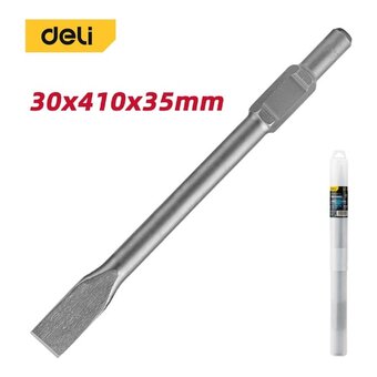 Долото плоское Deli DH-HBZ35410-E1 HEX30, 30*410*35мм, 40Cr 
