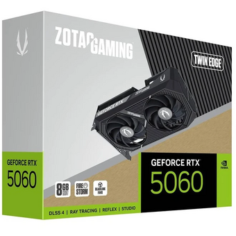  Видеокарта Zotac RTX 5060 Twin Edge NV RTX5060 8Gb (ZT-B50600E-10M) 128bit GDDR7 PCI-E 5.0 2497/28000/HDMIx1/DPx3/HDC 