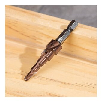  Сверло ступенчатое по металлу Deli DH-JTZ012-E3 4-12мм, HSS M35, спиральная канавка, шестигранный хвостовик 