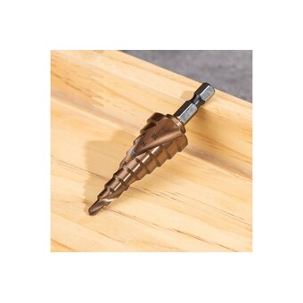  Сверло ступенчатое по металлу Deli DH-JTZ020-E3 4-20мм, HSS M35, спиральная канавка, шестигранный хвостовик 