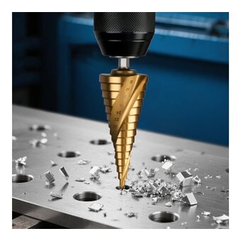  Сверло ступенчатое по металлу Deli DH-JTZ032-E1 4-32мм, HSS 4341 спиральная канавка, шестигранный хвостовик 