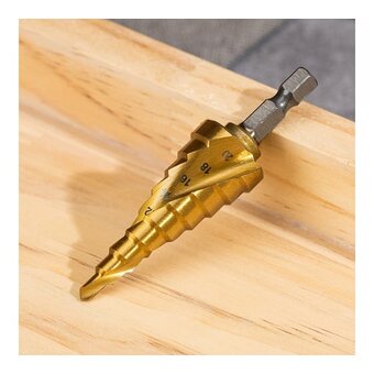  Сверло ступенчатое по металлу Deli DH-JTZ020-E2 4-20мм, HSS M2, спиральная канавка, шестигранный хвостовик 