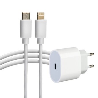  Сетевое зарядное устройство REXANT 16-0234-4 USB-C, 20Вт в комплекте с кабелем USB-C-Lightning 