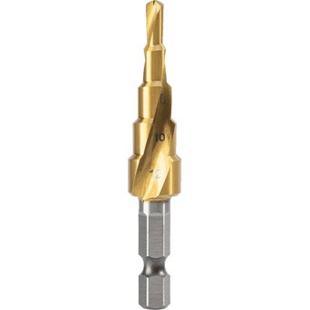  Сверло ступенчатое по металлу Deli DH-JTZ012-E2 4-12мм, HSS M2, спиральная канавка, шестигранный хвостовик 