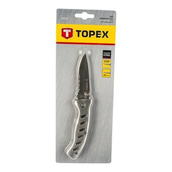 Нож универсальный TOPEX 98Z105 лезвие 80мм, складной   Нож универсальный TOPEX 98Z105 лезвие 80мм, складной