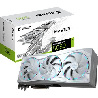  Видеокарта Gigabyte RTX5080 Master Ice 16GB (GV-N5080AORUSM ICE-16GD) GDDR7 256bit 3xDP HDMI 3Fan RTL 