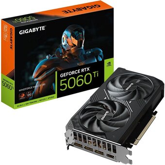  Видеокарта Gigabyte RTX5060Ti Windforce Max OC 8GB (GV-N506TWF2MAX OC-8GD) GDDR7 128bit 3xDP HDMI 2Fan RTL 