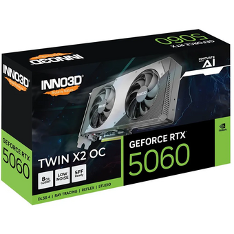  Видеокарта INNO3D RTX5060 Twin X2 ОС 8GB (N50602-08D7X-195070N) GDDR7 128bit 3xDP HDMI 2Fan RTL 