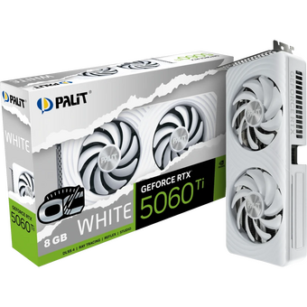  Видеокарта Palit RTX5060Ti White OC 8GB (NE7506TU19P1-GB2062M) GDDR7 128bit 3xDP HDMI 2Fan RTL 