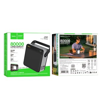  Аккумулятор внешний резервный HOCO J161 Power 22.5W+PD20W fully compatible with lighting 80000mAh черный, серый 