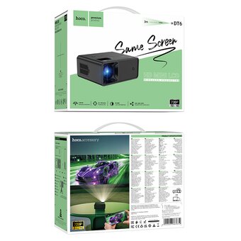  Проектор беспроводной HOCO DT6 720P same screen version EU черный) 