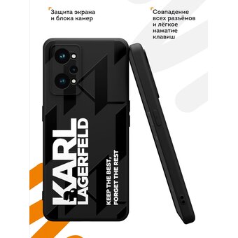  Силиконовый чехол Mcover для Realme GT 2 / Realme GT Neo 2 (5G) / Realme GT Neo 3T (Риалми ДжиТи 2, ДжиТи Нео 2 5Джи и ДжиТи Нео 3Т), с принтом The best Lagerfeld 