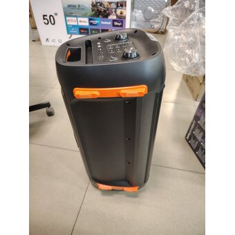  УЦ Портативная колонка HOCO BS53 Manhattan wireless dual mic outdoor черный (плохая упаковка, две малые вмятины снизу на сетке) 