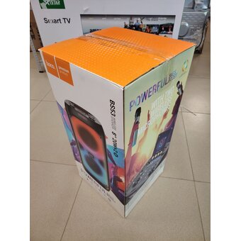  УЦ Портативная колонка HOCO BS53 Manhattan wireless dual mic outdoor черный (плохая упаковка, две малые вмятины снизу на сетке) 