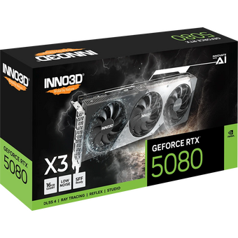  Видеокарта INNO3D RTX 5080 X3 (N50803-16D7-176068N)//RTX5080, HDMI, DP*3, 16G,D7 
