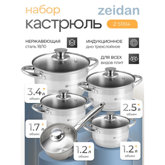  Набор посуды ZEIDAN Z-51104 10 предм 